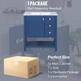 thumbnail image 6 of EUROCO 30" Bathroom Vanity with Ceramic Sink,Modern Bathroom Sink Cabinet with Open Shelf,Side Storage,2 Drawers Solid Wood Frame Bathroom Vanities, 6 of 8