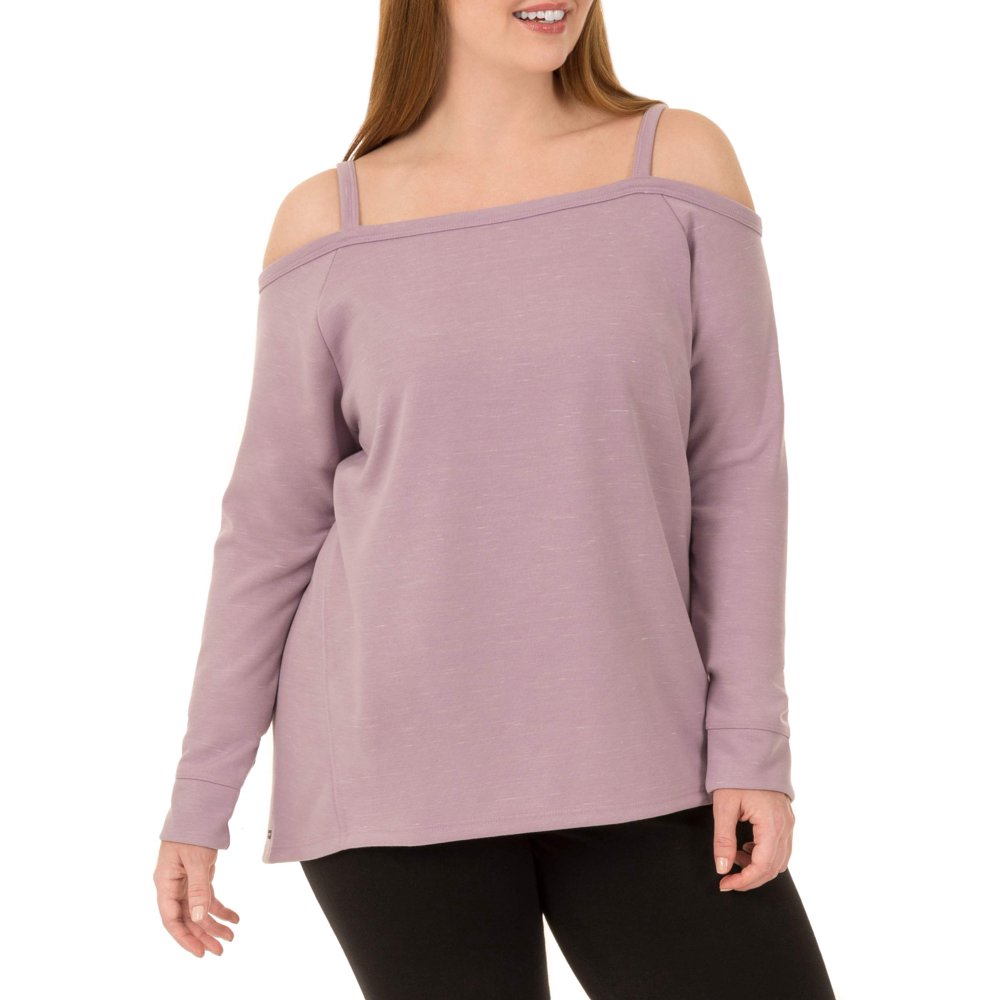 Danskin Now - Danskin Now Women's Plus Active Off the Shoulder Pullover ...