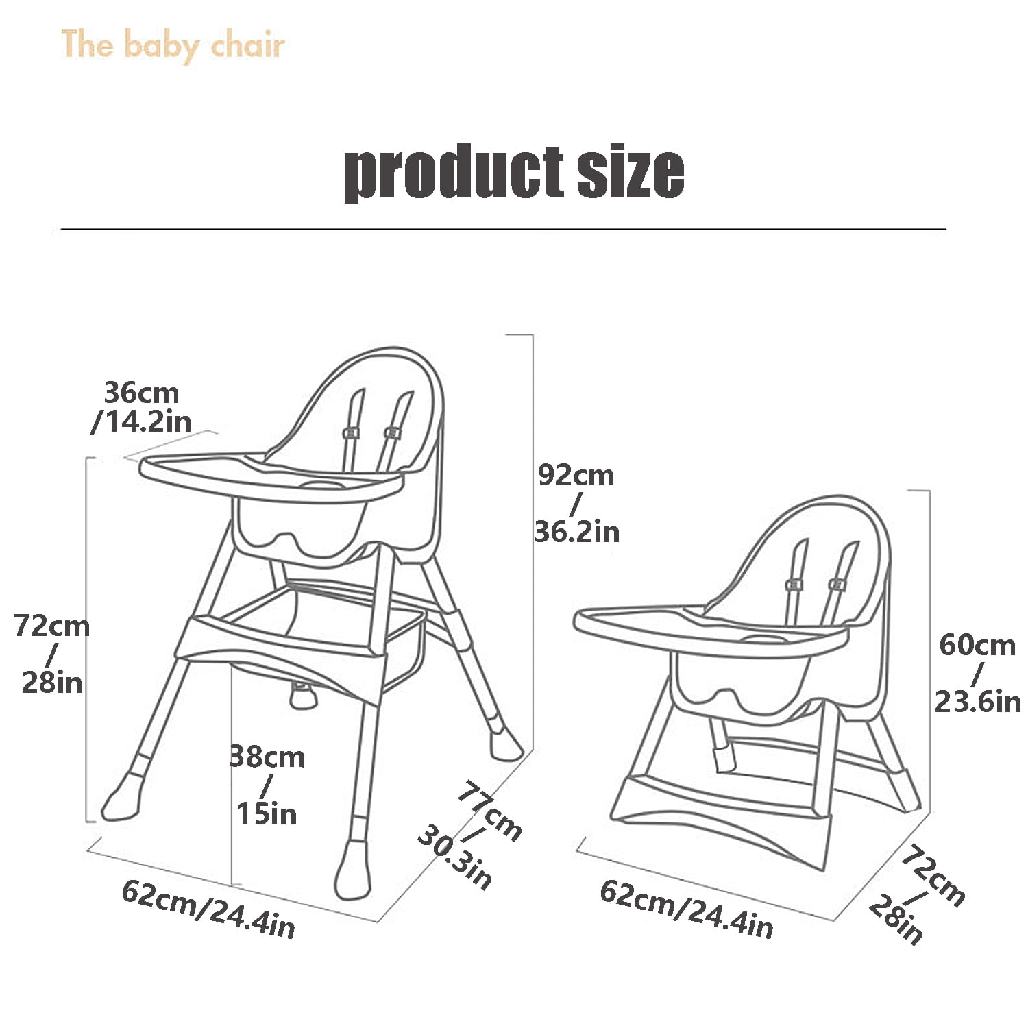 All Purpose High Chair with Padded Seat and Back :: arthritis post