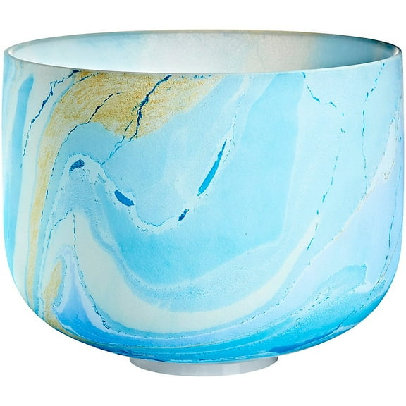 MEINL Sonic Energy 10in. Marble Crystal Singing Bowl, G4, 432 Hz, Throat Chakra Light Blue