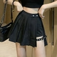 thumbnail image 7 of Sngxgn Women Skirt Vintage High Waist Pleated Skirt(Black,M), 7 of 7