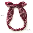 thumbnail image 2 of Bandana Print, Stretchy Headbands for Women, Bow Hairband, Wrap, Elastic Band, Knotted Style, Burgundy Red, Casual Outings, 1 Pc, 2 of 6