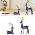 thumbnail image 2 of HCTSHG Christmas Reindeer Figurines 2pcs Resin Couple Deer Sculptures Mini Xmas Deer Statue Animal Table Centerpiece for Home Living Room Office Decor, 2 of 4