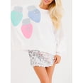 thumbnail image 4 of FOCUSNORM Chandail de Noël Ample pour Femmes Imprimé Lettre Strass Manches Longues Col Rond Chandail en Molleton, 4 of 9