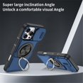 thumbnail image 2 of Case for iPhone 15 Pro with Rotating Metal Stand, MagSafe Magnetic Wireless Charging,Sliding camera casing,Shockproof Dropproof Tough Rugged Protective Case Cover,Blue,For iPhone 15 Pro, 2 of 7