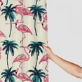 thumbnail image 3 of Orinice  Flamingo Shower Curtain Illustration of Royal Flamingo Tropical Palms Paradise Bath Curtain Waterproof Polyester Fabric Bathroom Decor Set with Hooks  69x72, 3 of 7