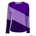 thumbnail image 4 of Giftesty Womens Shirts Plus Size Women's Solid Round-Neck Long Sleeve Top, 4 of 4