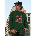 thumbnail image 2 of Abstract Red World Rave Style Sweatshirt Men - Men Sweatshirt, Forest Green, 5XL, 2 of 4