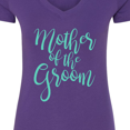 thumbnail image 4 of Inktastic Wedding Mother of the Groom in Teal Women's V-Neck T-Shirt, 4 of 5