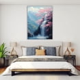 thumbnail image 4 of Mudket Cherry Blossom Waterfall Canvas Wall Art, Floral Landscape Wall Decor, Framed Ready to Hang, Nature Print for Living Room - 12"L x 8"W, 4 of 10