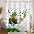 thumbnail image 5 of Mizhona St.Patrick's Day No Hook Shower Curtains with Snap in Liner，Gnomes Hookless Bath Curtain,71"× 83", 5 of 6