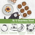 thumbnail image 5 of Vesteel 6-Cup Mini Muffin Top Pan Set of 2, 11" x 7.5" Stainless Steel Cupcake Pan, Metal Muffin Baking Tins for Oven, Shallow Pies Pan for Hamburger, Eggs, Sandwiches, Non-toxic & Dishwasher Safe, 5 of 7