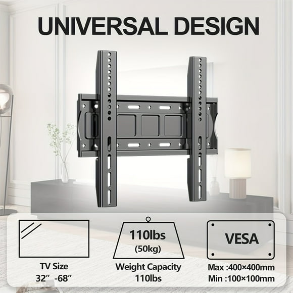 Fixed TV Wall Mount Bracket Ultra Slim Wall Mount TV Bracket For Most 32-68 Inch