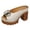 White, variant on Women's Buckles Platform Dressy Slides Sandals 2026 Ladies Fashion Casual Leather Peep Toe Slip on Chunky Block High Heels Half Slippers Mules Beige Size 8