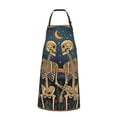 thumbnail image 2 of Naloa Romantic Skeletons Under Moon Apron Kitchen Aprons with Pockets for Women Men Chef, 2 of 8