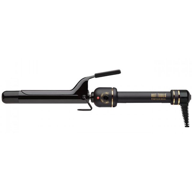 1 in , Hot Tools Black Gold Curling Iron/Wand Hair - Pack of 1 w/ Sleekshop Teasing Comb Hot Tools by Sleekshop belleza