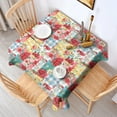 thumbnail image 2 of Pioneer Flower Floral Print Pattern Square Tablecloth,Waterproof Square Table Cover,Wipeable Spillproof Washable Table Cover for Home Kitchen Party Decor 60"x60"(152x152cm), 2 of 6