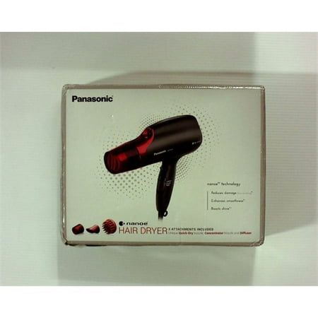Refurbished Panasonic EH-NA65-K nanoe Hair Dryer, Professional-Quality with 3 attachments including Quick-Dry Blow Dry Nozzle for Smooth,