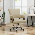 thumbnail image 2 of May Traditional Fabric Adjustable Swivel Home Office Chair, Wheat and Chrome, 2 of 9