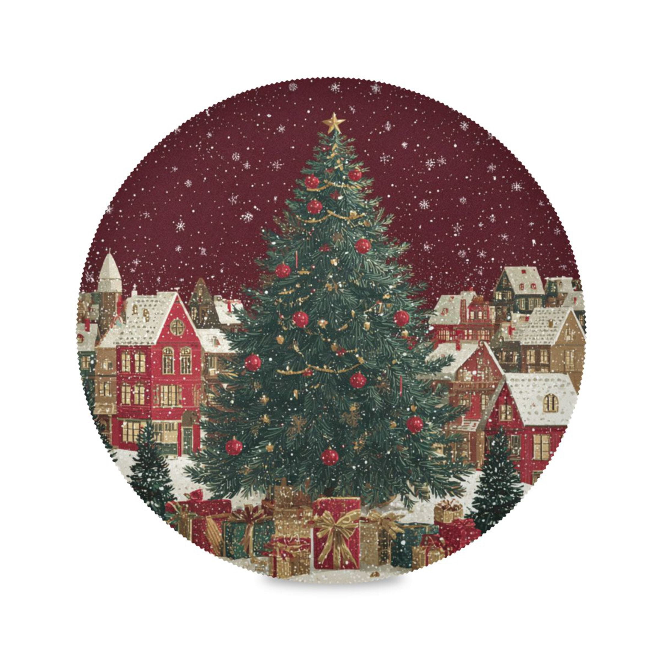 24-Pack Disposable Round Paper Placemats - 13.5 Inch Diameter For Parties, Dining, Holidays (Red Love)