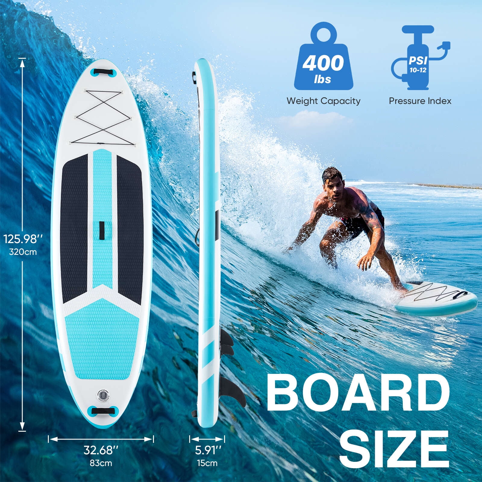 Gianna Inflatable Stand Up Paddle Board with Premium SUP Paddleboard Accessories,2-in-1 Paddle for Adults,Blue