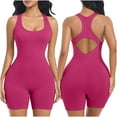 thumbnail image 2 of Timegard Womens Rompers Racerback Sleeveless Slim Stretch Bodysuit 1 Piece Belly Control Workout Yoga Jumpsuits, 2 of 5