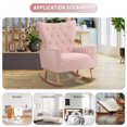 thumbnail image 5 of Ouyessir Nursery Rocking Chair Velvet Upholstered Glider Rocker Comfy Accent Chair with Solid Wood Base and High Backrest for Living Room Bedroom, 5 of 6