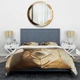 thumbnail image 3 of Designart "Monochromatic Geometry of the Sacred I" Modern Midcentury Bedding Covert Set - Abstract Midcentury Cream Abstract Bed Set With 2 Shams, 3 of 6