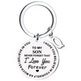 thumbnail image 1 of Llaveros para mujer, llavero de billetera, llavero de auto, llavero DIY para mi hijo, llavero de acero inoxidable con apellido de 26 letras, 2,5 cm, decoraciones de moda, 1 of 4
