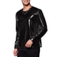 thumbnail image 4 of Camisetas de hombre Inspire Chic de cuello redondo de manga larga brillante XL negras, 4 of 7