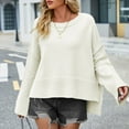 thumbnail image 6 of Lovskoo Sweaters for Women Casual Loose Long Sleeve Knitting Round Neck Sweater Blouse Tops Beige, 6 of 8