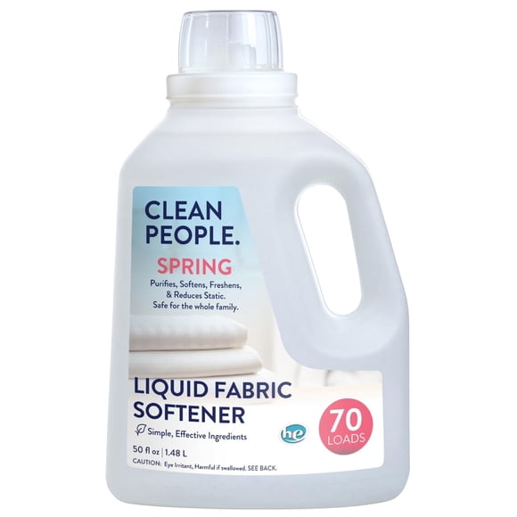 The Clean People Liquid Fabric Softener - Softens & Removes Static Cling - Vegan Scented Laundry Softener - Spring Scent, 50 fl oz - 74 Loa