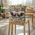 thumbnail image 3 of TSOVTHRID Chair Back Slipcovers Chair Back Cover Stretchable Chairs Back Protector Cover for Home Holiday Kitchen Dining Room Decoration, Boho Mandala Floral Rooster Chicken Print, Set of 4, 3 of 7