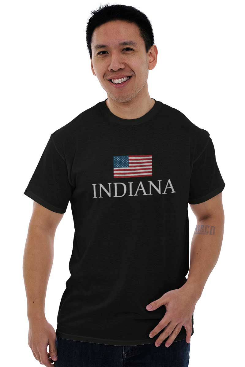 Indiana Lifestyle Indiana State Flag Silhouette WHT Indiana Men's Baseball T-Shirt