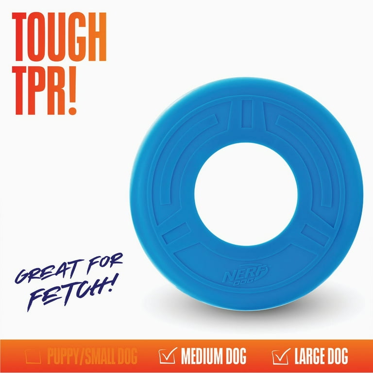 Nerf Dog, Toy, Atomic Flyer 10 inch, Blue, Made from TPR Rubber