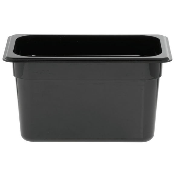 HUBERT Cold Food Pan 1/4 Size Black Polycarbonate - 6" D