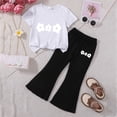 thumbnail image 2 of Wxirdiow Kids Summer Outfits Girls Tween Girl Clothes 2 Piece Outfit Summer Short Sleeve Top + Pants Spring Clothing Set M Size,4-5 Years, 2 of 3