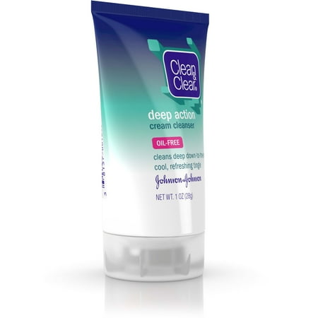 CLEAN & CLEAR Deep Action Cream Facial Cleanser 1 oz (Pack of 2)