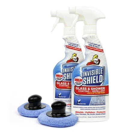 Invisible Shield Glass & Shower Coating + Repellent Spray 16 oz with value polisher pad (2 Pack)