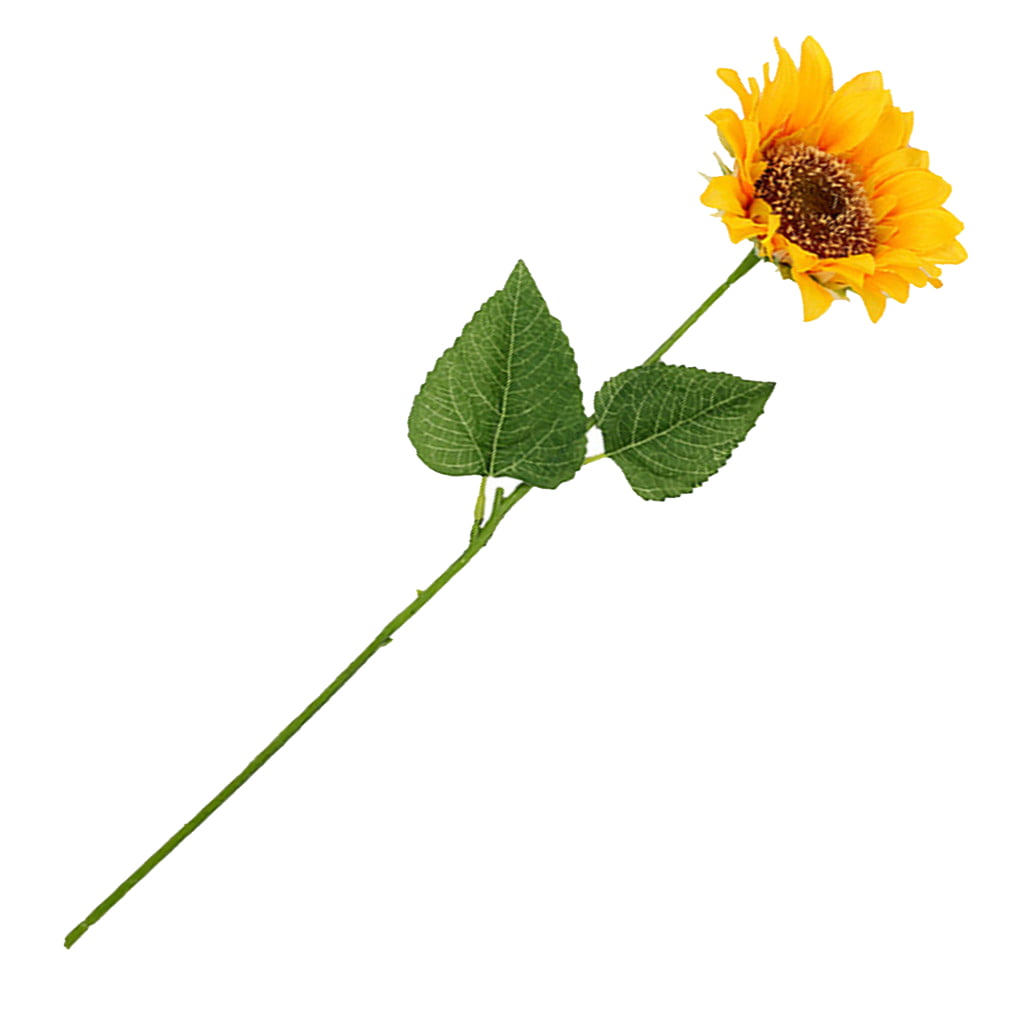 Tall Silk Sunflower Stem 33-Inch Yellow