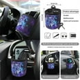 thumbnail image 5 of Yuyamidu Wolf Car Seat Cover Full Set Starry Sky Steering Wheel Cover Seat Belt Pad Cover Trash Bin Rear View Mirror Cover Cup Holders Keychain Air Vent Storage Bag Car Decoration, 15 PCS, 5 of 7
