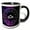 Black/White, variant on 3drose, Libra Zodiac Sign Stylish Astrology Gift. White Stars, Purple Space, 11oz Two-tone Red Mug