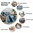 thumbnail image 6 of Throw Blanket for Couch Geometric Square Soft Fleece Flannel Blankets Cozy Lightweight Blanket for Home Sofa Living Room Blue Modern Art Bed Throws 30" x 40", 6 of 9