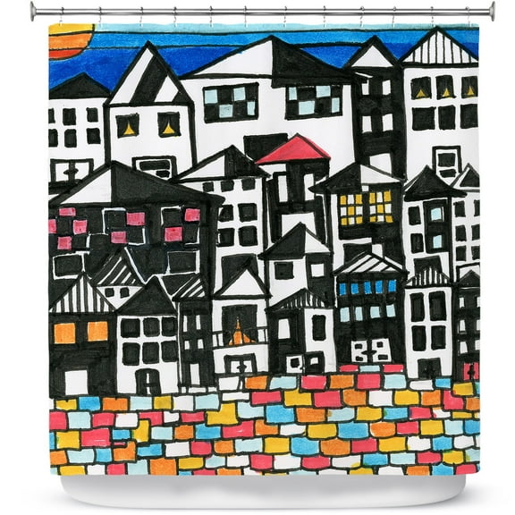 Shower Curtains 70" x 93" from DiaNoche Designs by Dora Ficher - Red Roof
