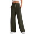 thumbnail image 1 of Pantalones de chándal informales con cordón, ajuste holgado, conjunto diario con bolsillos para mujer Kuymtek ejercito verde T S para Mujer, 1 of 6