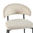 thumbnail image 6 of Walker Edison Modern Curved Back Upholstered Dining Chair, Set of 2, Ivory, 6 of 16