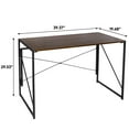 thumbnail image 3 of HomGarden Foldable Home Office Computer Desk, 39"Simple Writing Study Desk Space-Saving, Brown, 3 of 11