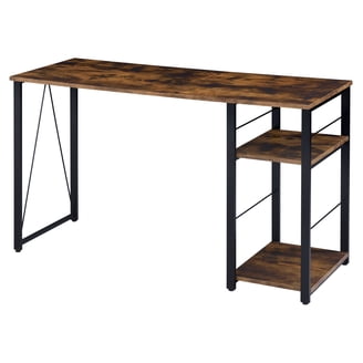 Zinus Jennifer Bureau, 119 x 61 x 74 cm, moderne werktafel van metaal en hout, computertafel voor thuiskantoor, lichtbruin en wit