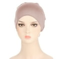 thumbnail image 2 of MEICHEN Turbans for Women Adjustable Beading Braid Hat Muslim Ruffle Cancer Beanie Wrap Cap Sleep Caps Satin Lined Hair Bonnets All Seasons Fashion Must Have, 2 of 6