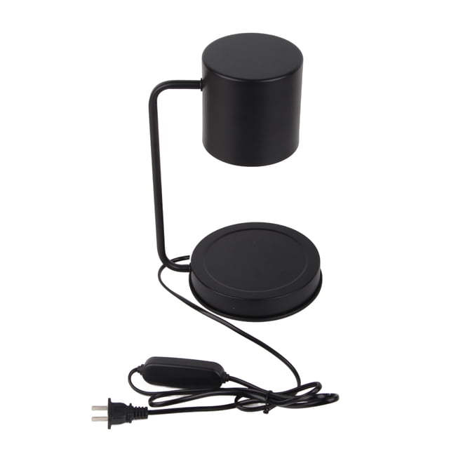 Lámpara de cera derretida para aromaterapia, de metal, regulable, con temporizador, para mesita de noche, color negro